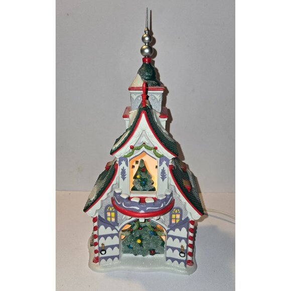 Department 56 North Pole Series Rudolphs Silver & Gold Tree Toppers Lit House - Picture 2 of 10